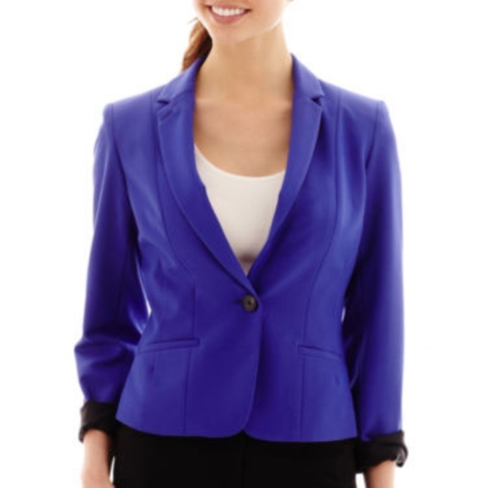 Worthington Purple Lined Career Suit Jacket - S